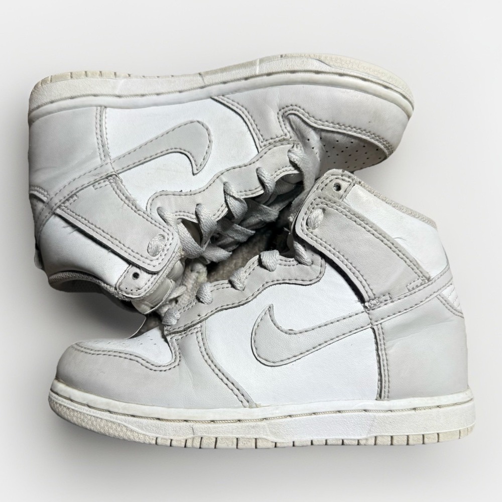Nike Dunk High White Light Grey Sneakers DD2314-101 Kids Size 11C